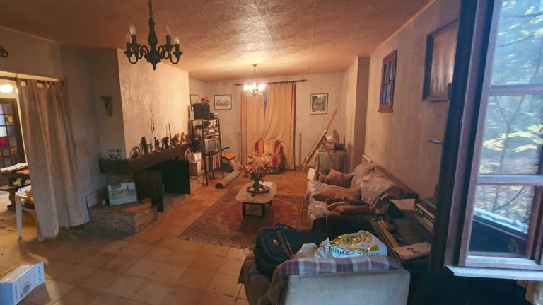 salon vieillot et moche carrelage pourri canapé avachi grosse cheminée